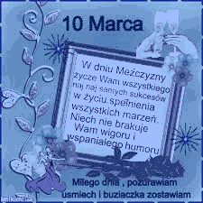 Błękitna kartka z życzeniami na dzień mężczyzny